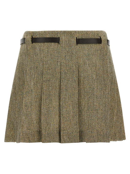 Multicolor Linen Long Skirt