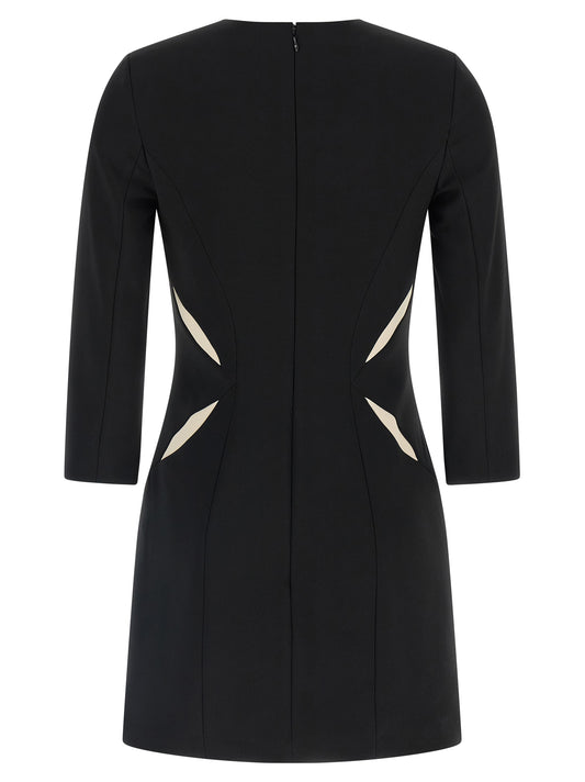 Bicolor Polyester Short Dress