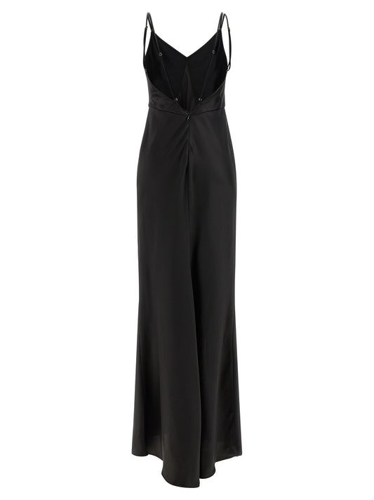 Black Polyester Long Dress