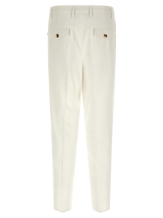 White Cotton Casual Pants