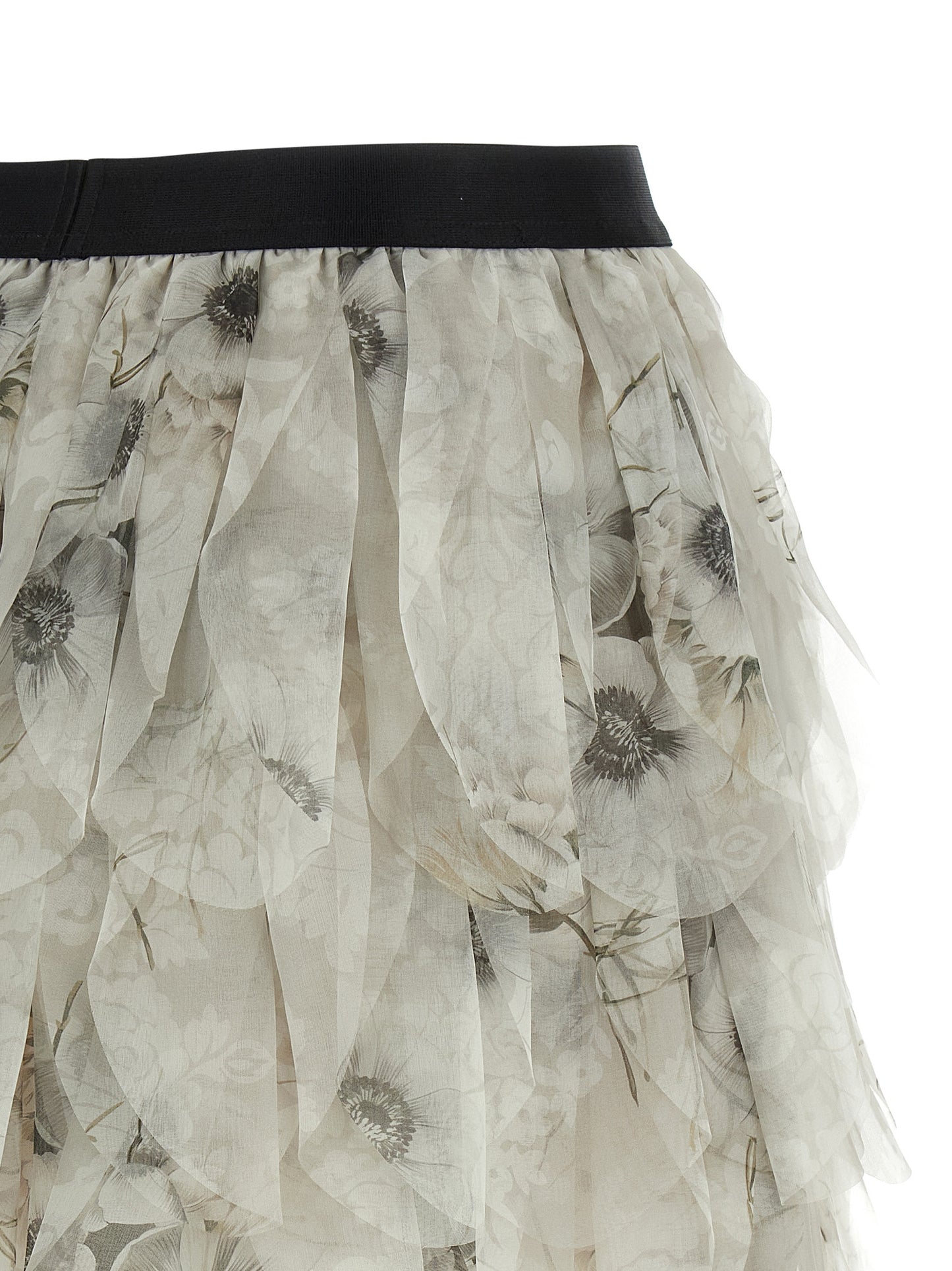 Gray Silk Long Skirt