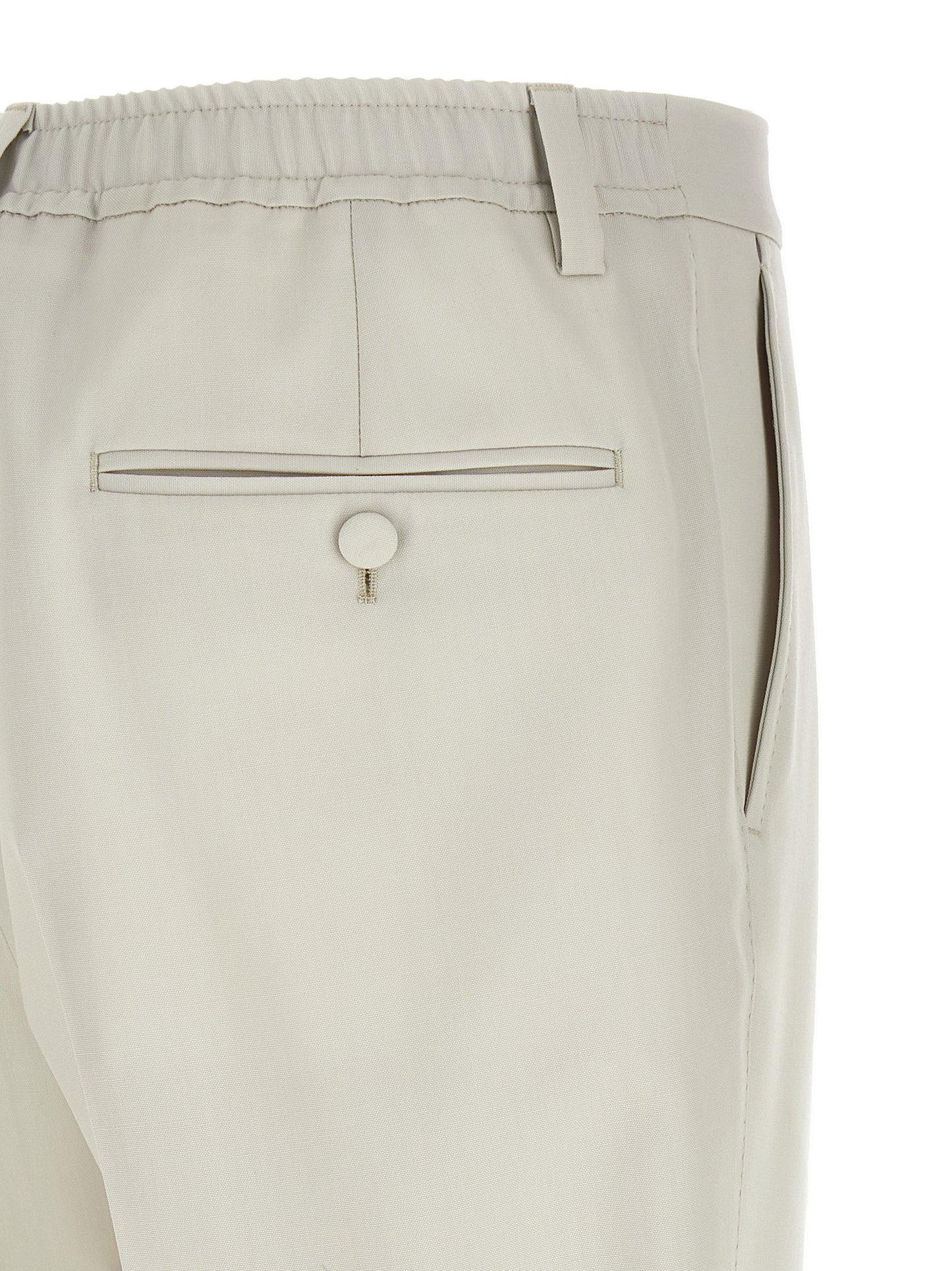 Beige Virgin Wool Dress Pants