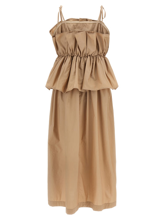 Beige Cotton Long Dress