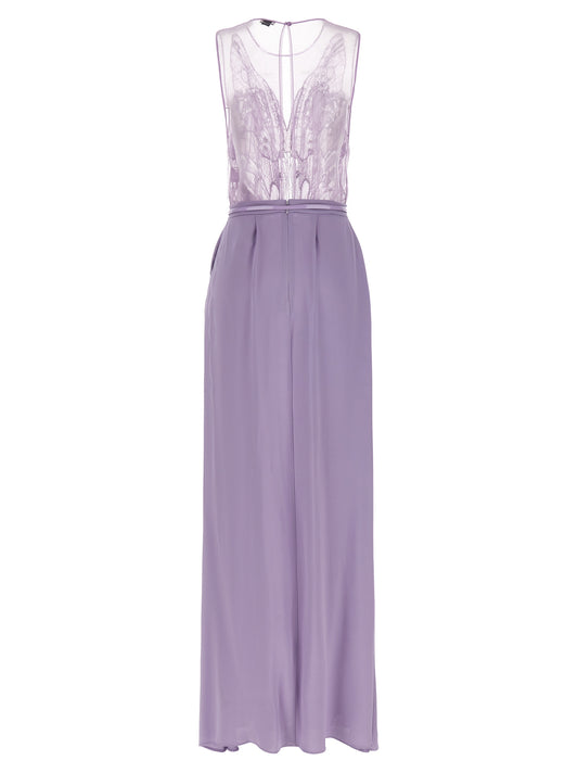 Purple Viscose Long Dress