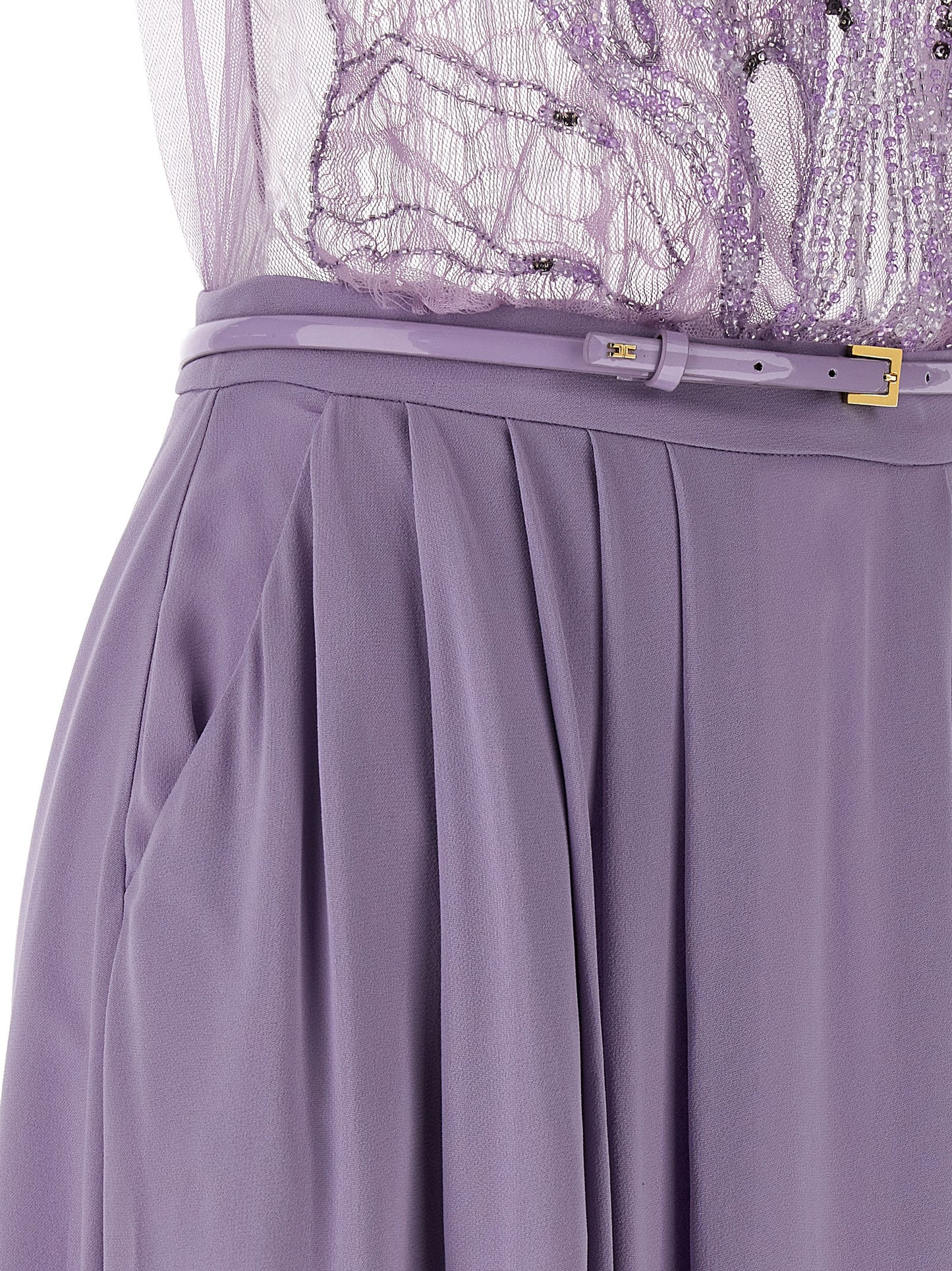 Purple Viscose Long Dress