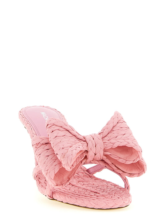 Multicolor Raffia Stiletto Heel Sandals