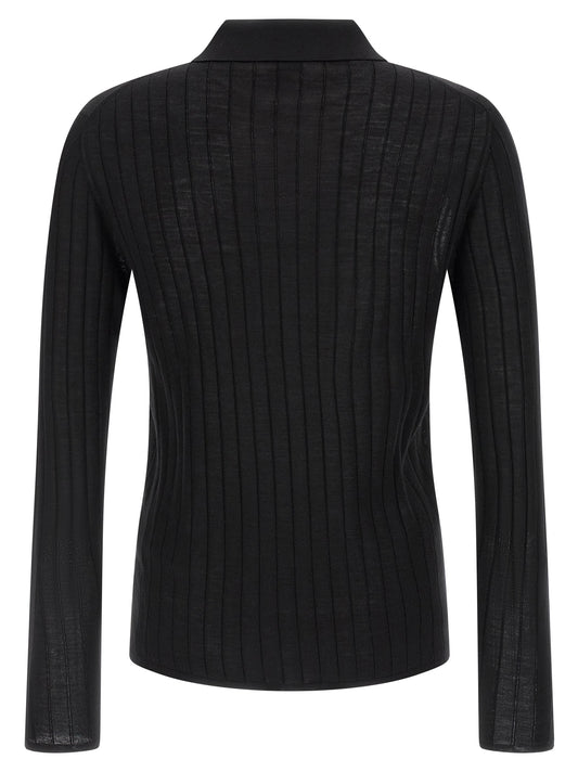 Black Wool Polo Shirt