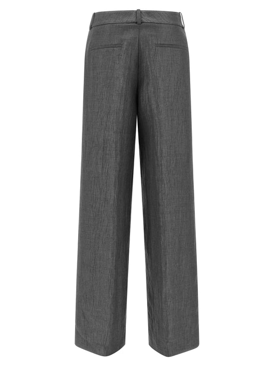 Gray Linen Casual Pants