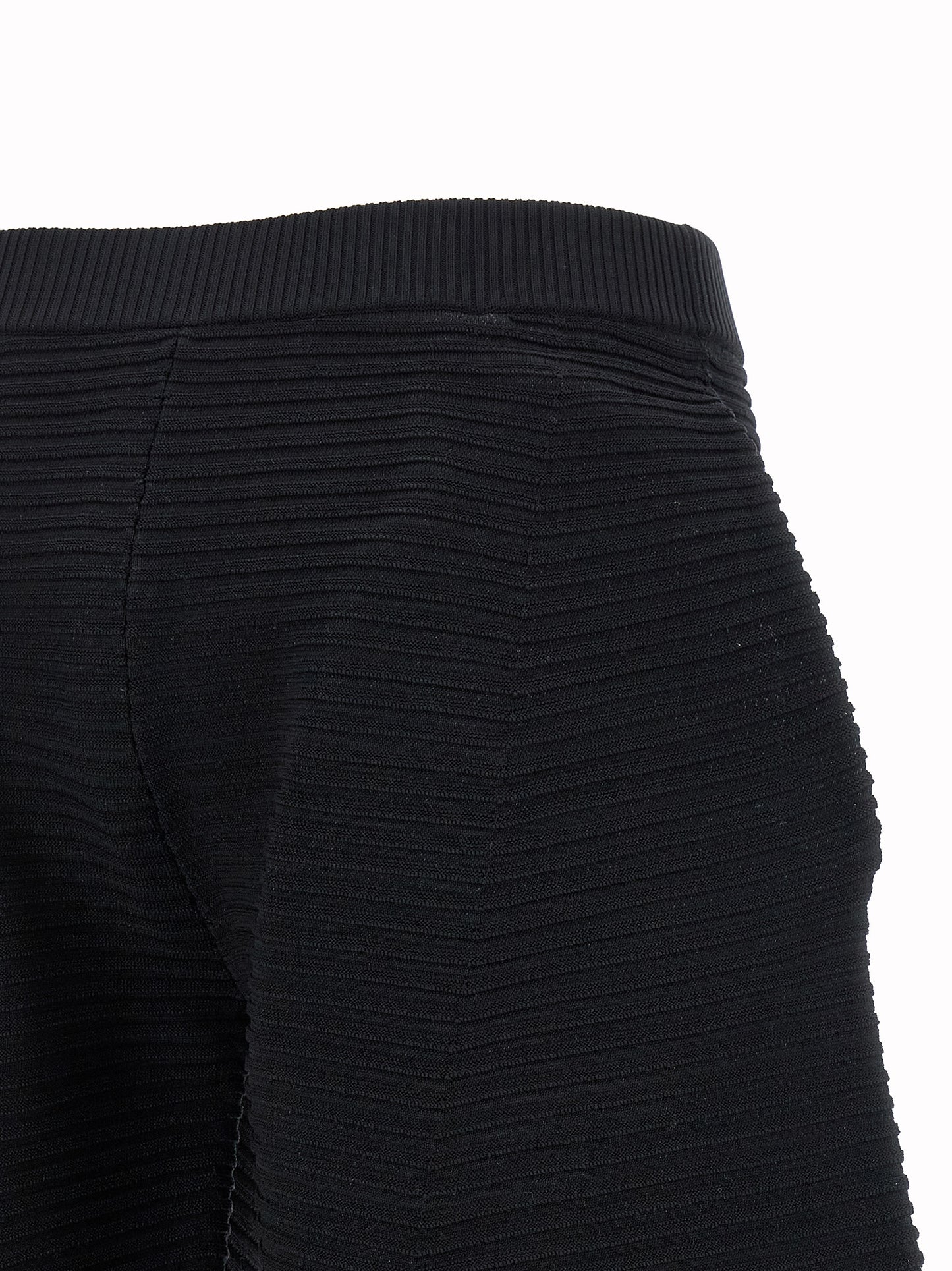 Black Polyester Cropped Pants