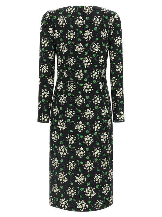 Black Synthetic Midi Dress
