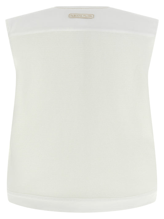 White Cotton Sleeveless Jacket