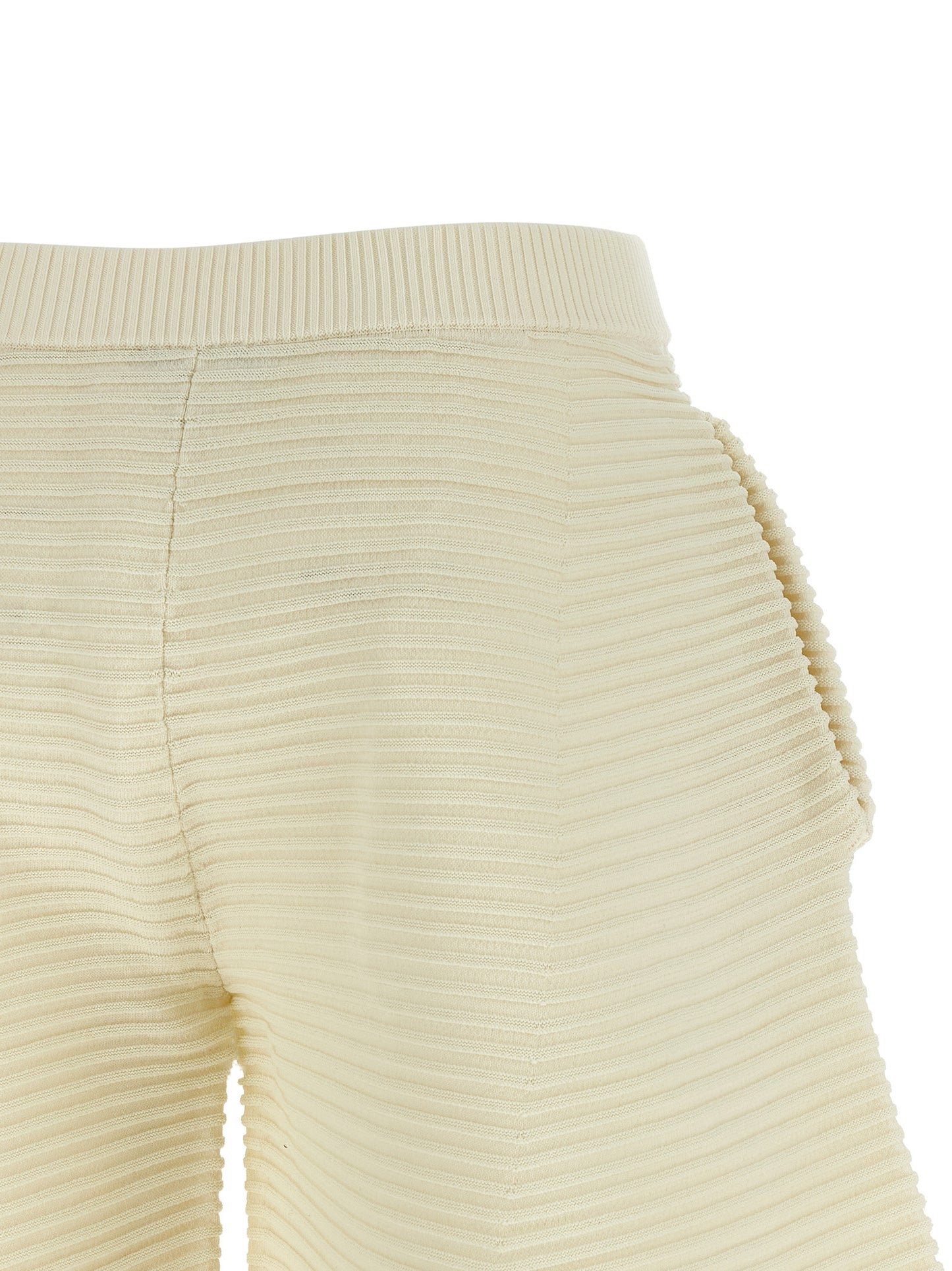 White Polyester Cropped Pants