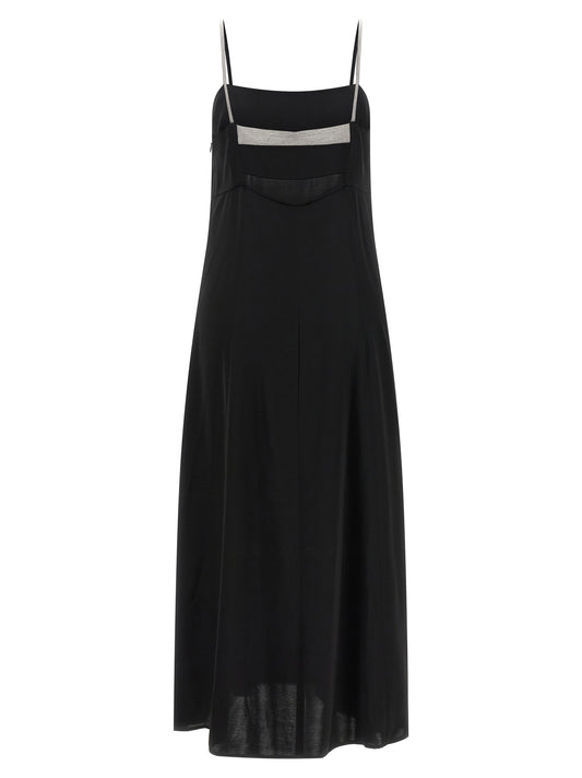 Black Viscose Long Dress