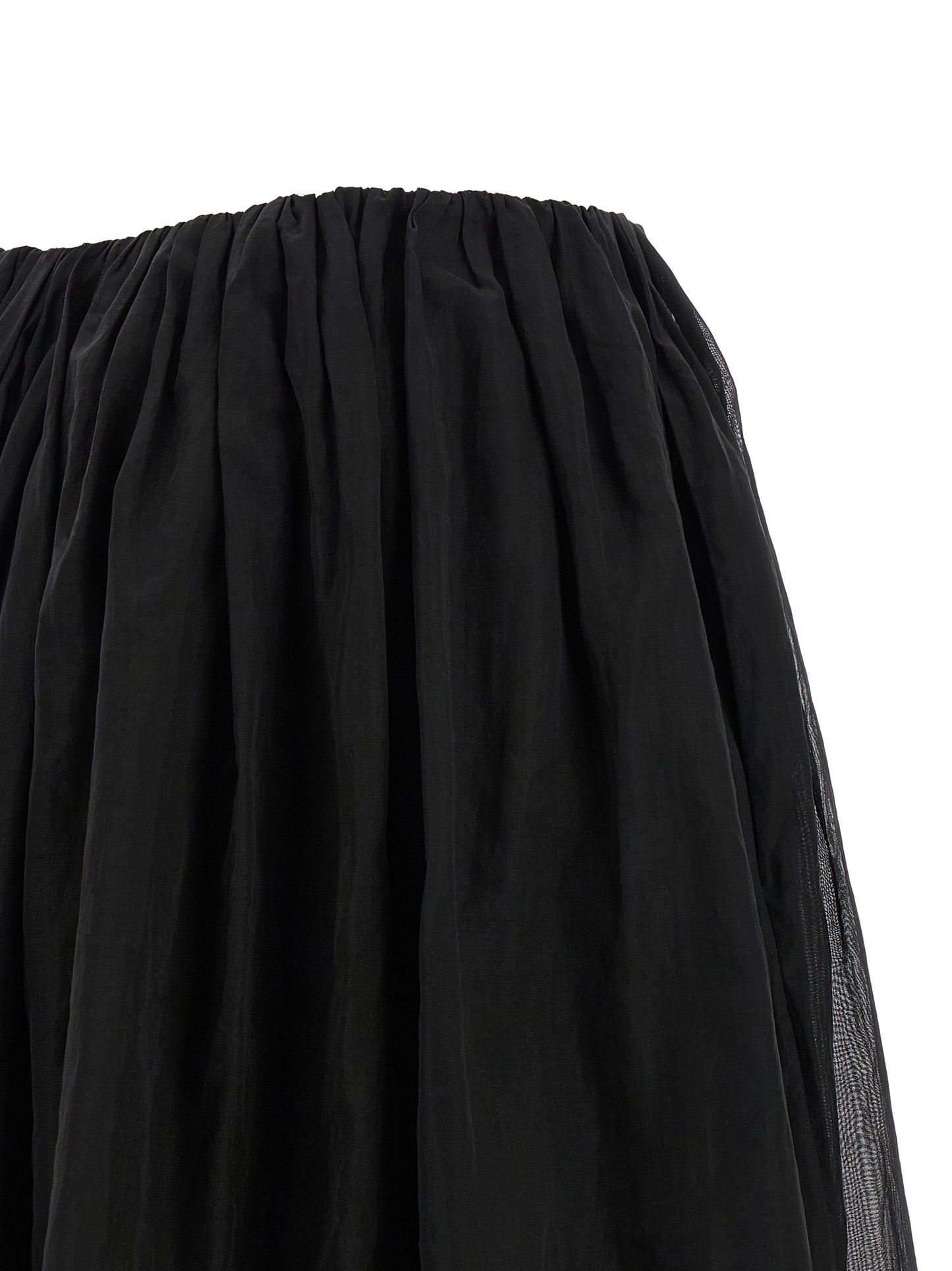 Black Cotton Mini Skirt
