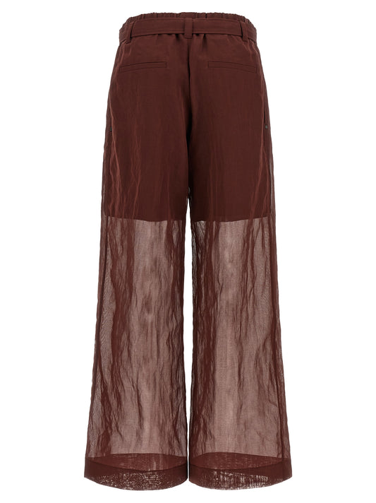 Bordeaux Cotton Flared Pants