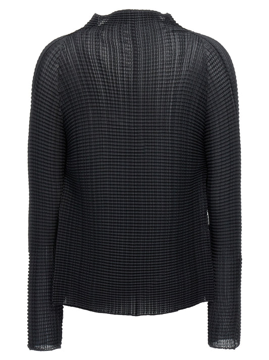 Black Polyester Cardigan