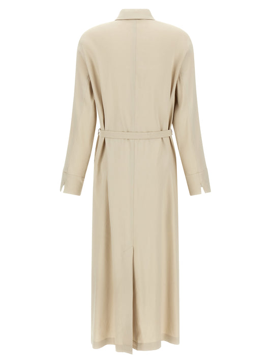 Beige Linen Long Dress