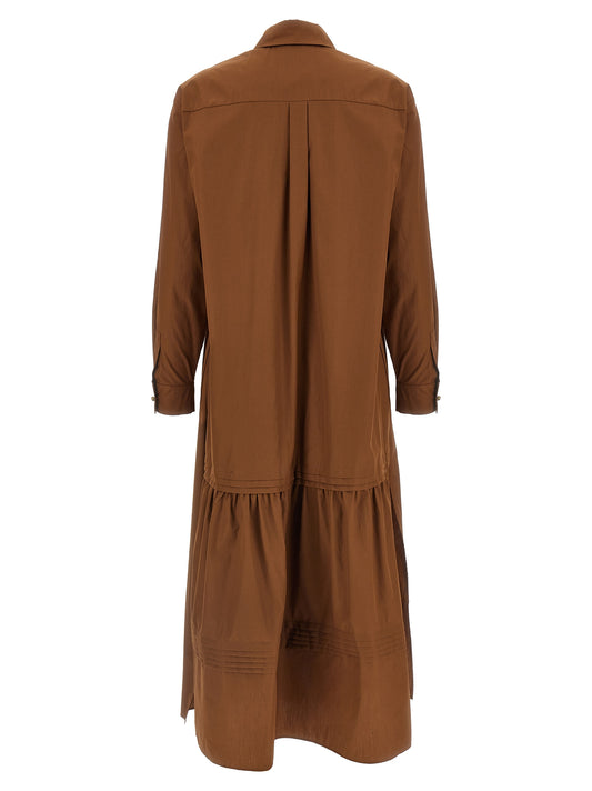 Brown Cotton Long Dress