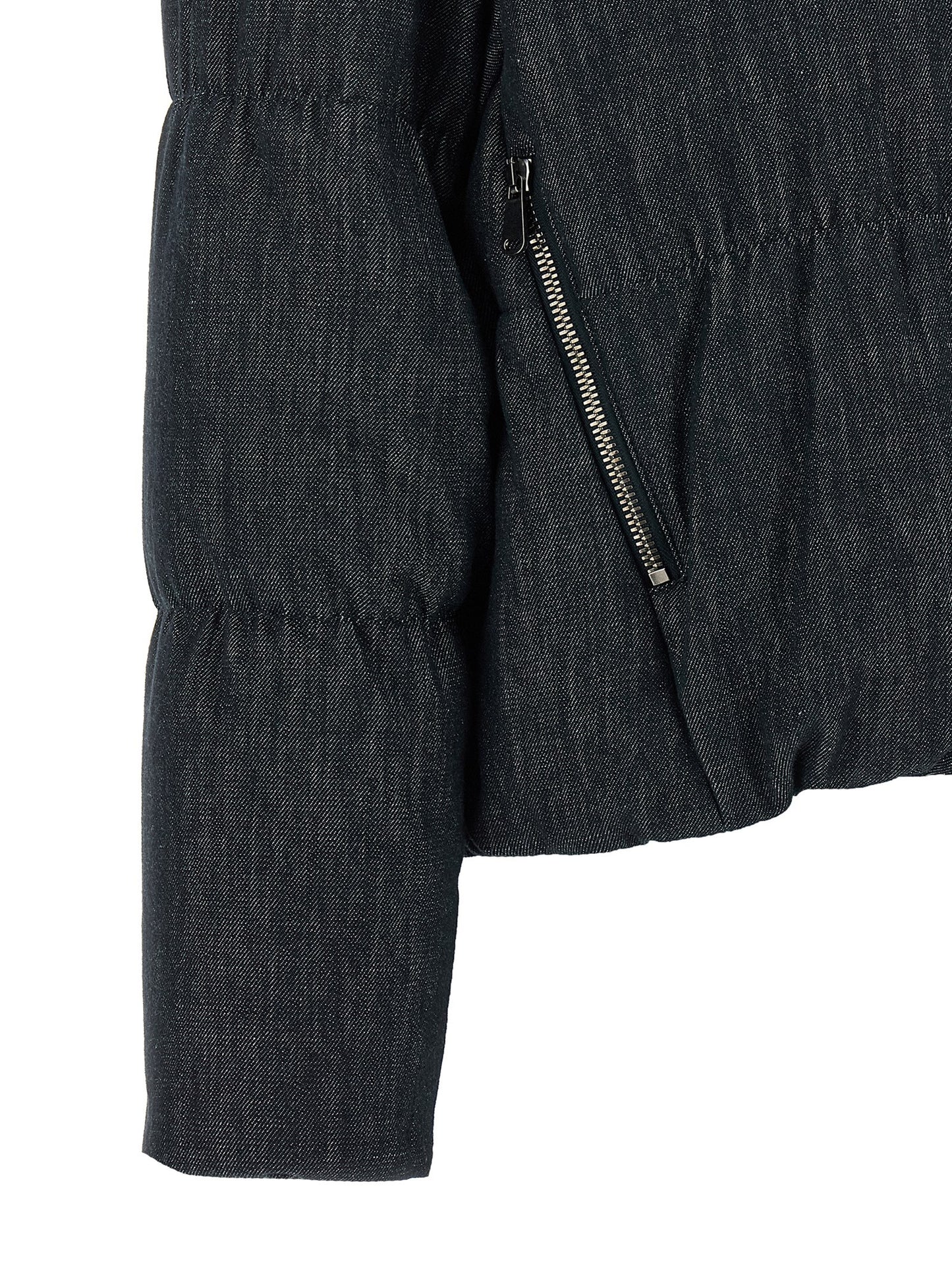 Blue Cotton Full-Length Jacket