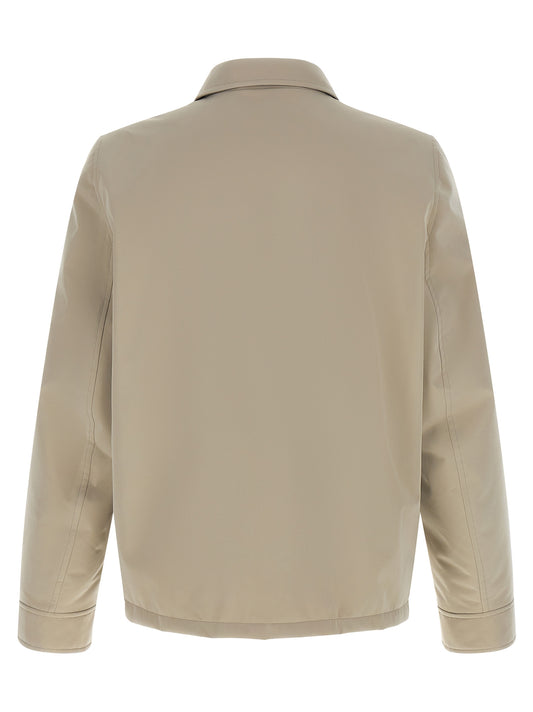 Gray Polyester Full-Length Jacket