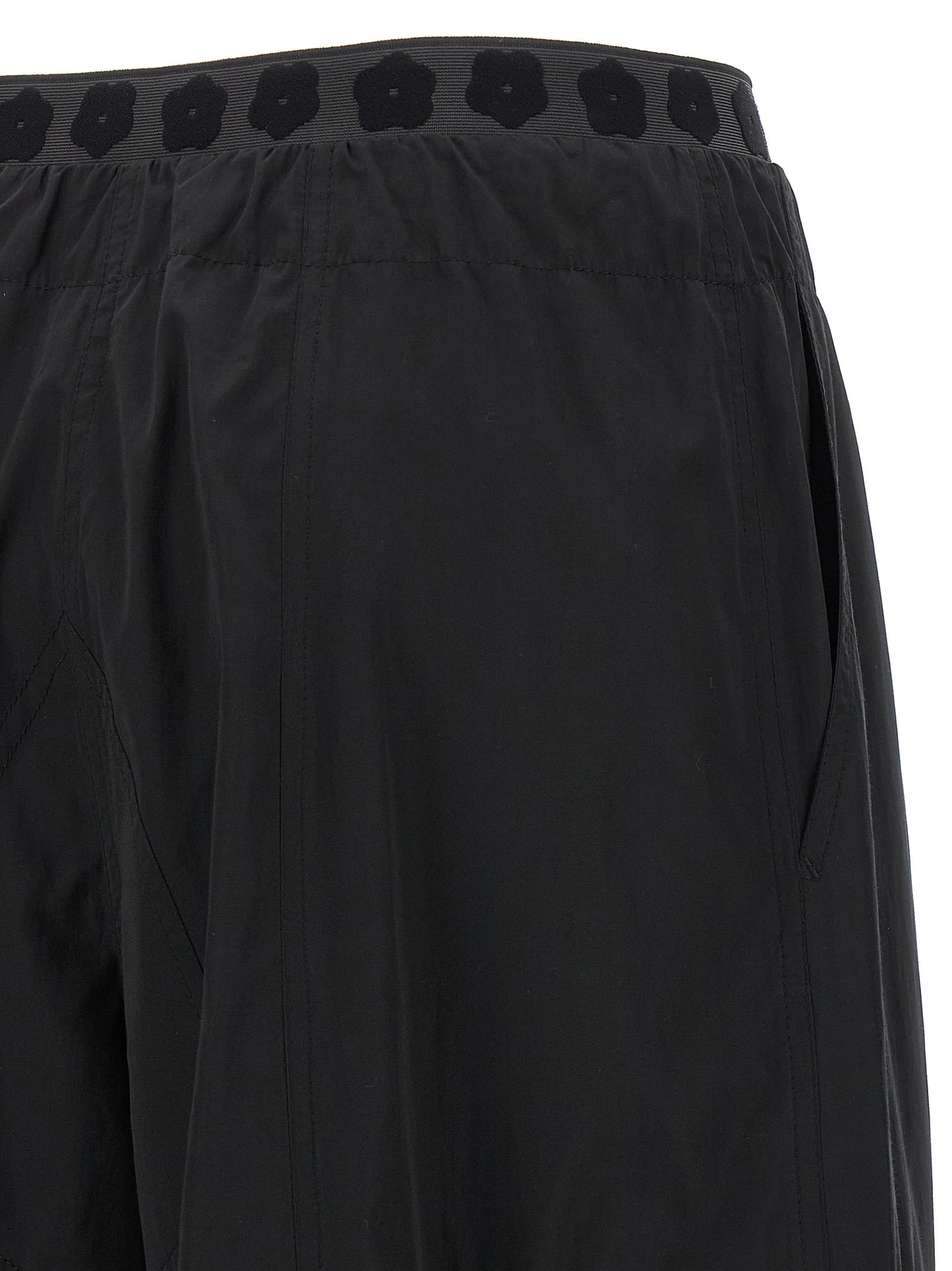 Black Polyester Cargo Pants
