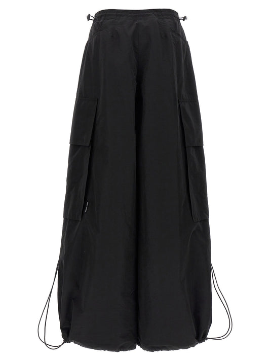 Black Polyamide Casual Pants
