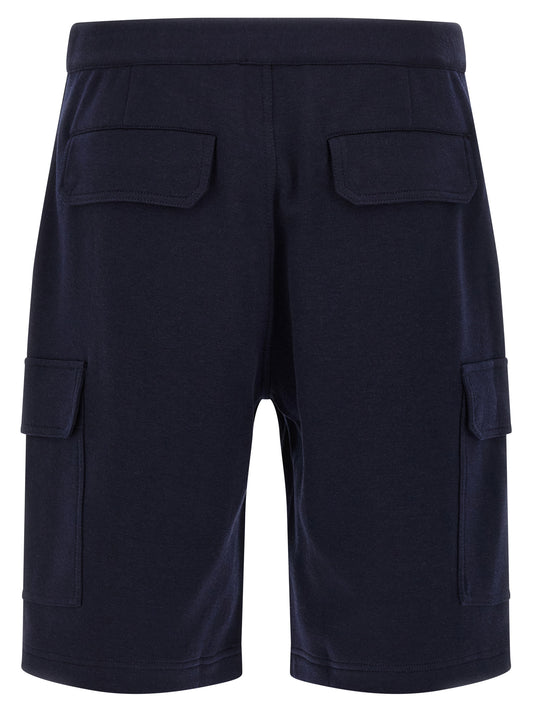 Blue Cotton Bermuda Shorts