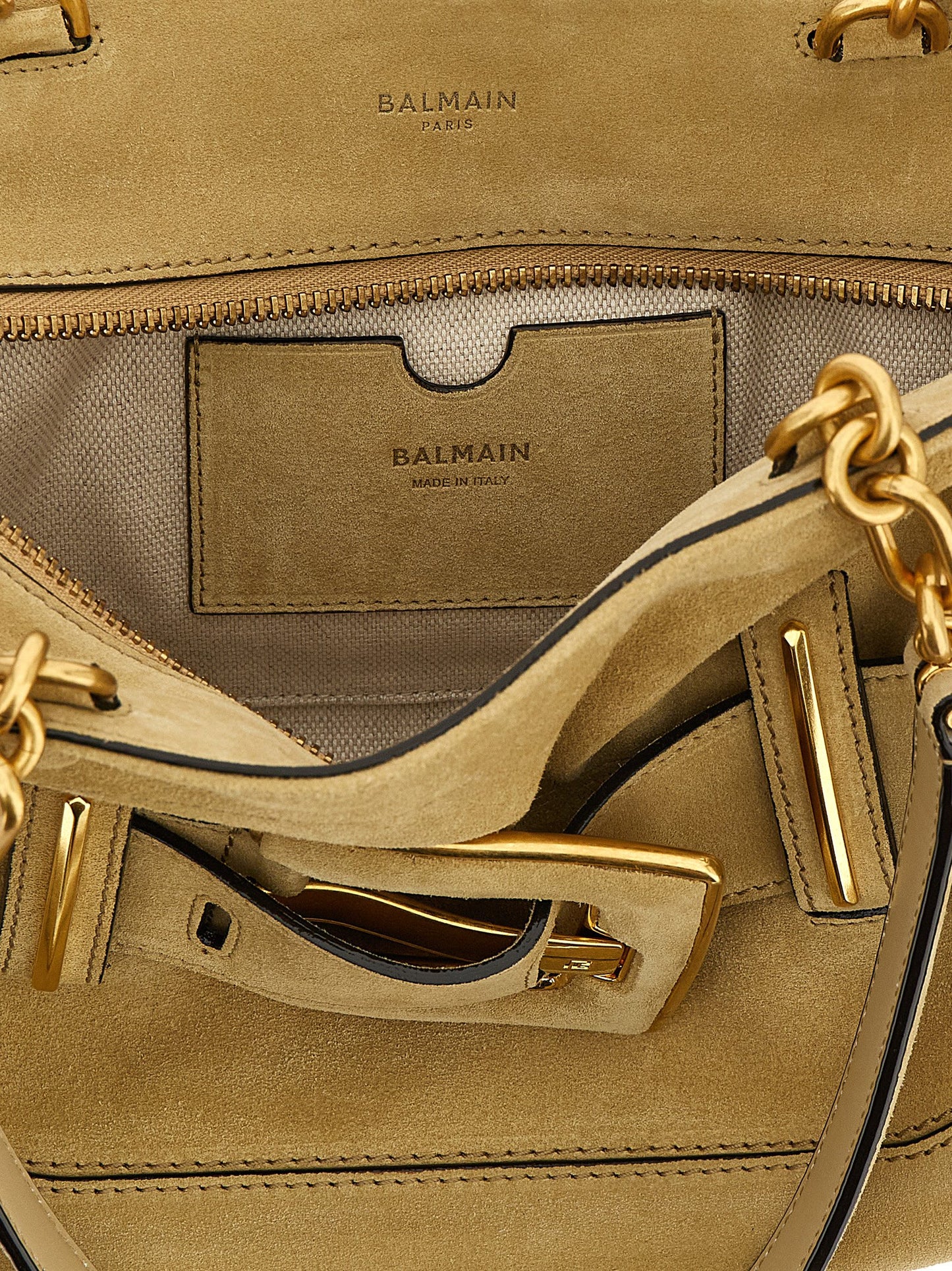 Beige Calfskin Shoulder Bag