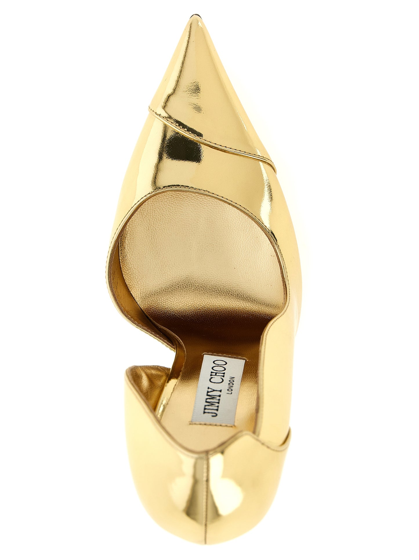 Gold Leather High Heel Pumps