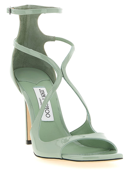 Bicolor Leather Stiletto Heel Sandals