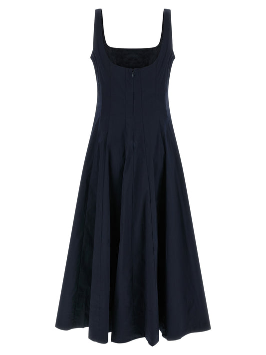 Blue Cotton Midi Dress