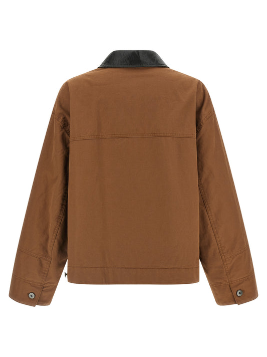 Brown Cotton Full-Length Jacket