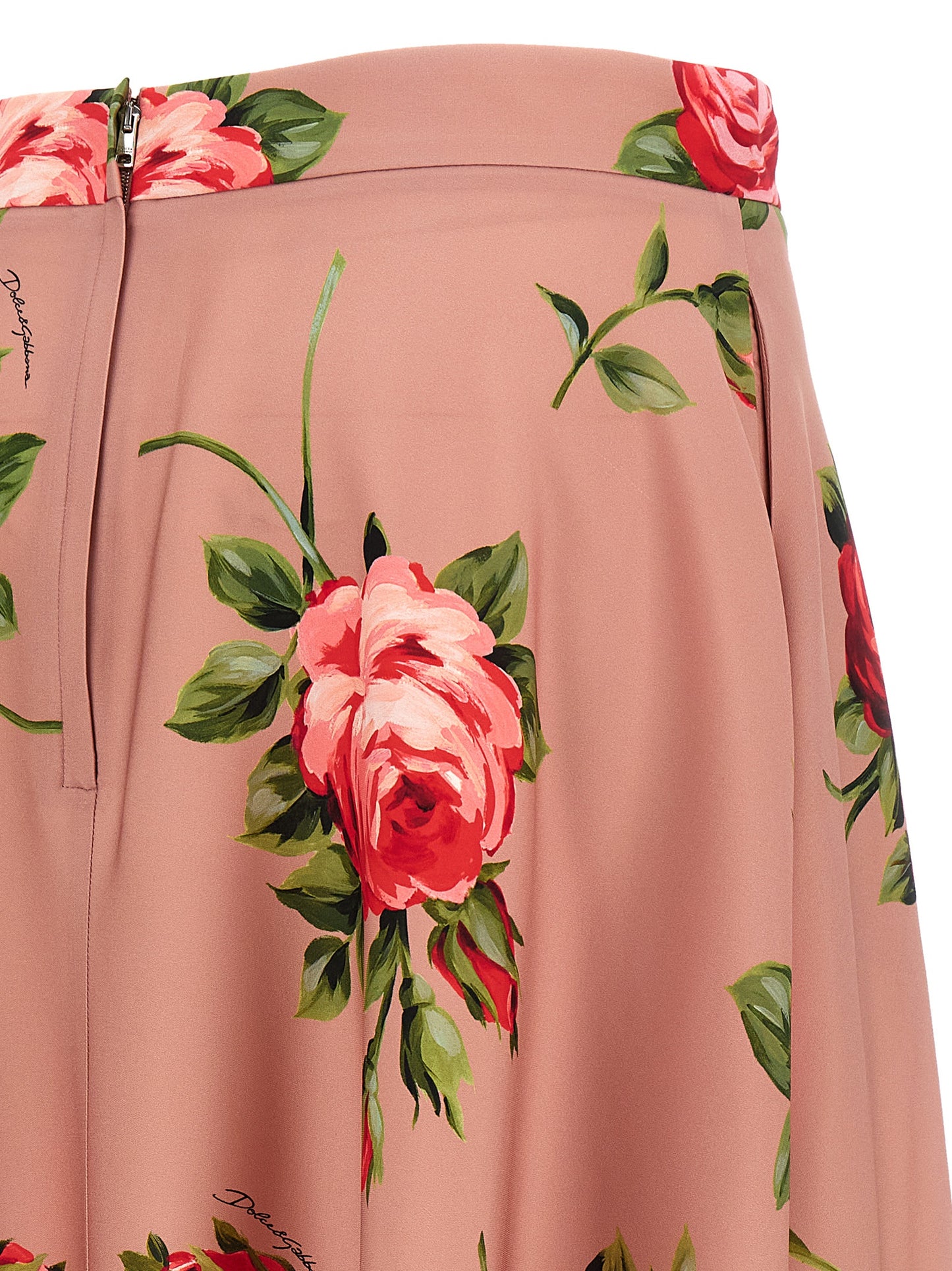 Multicolor Silk Midi Skirt