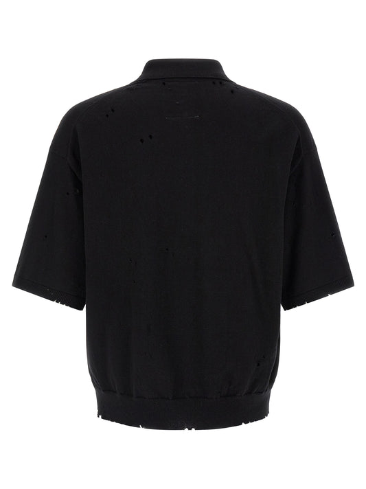 Black Cotton Polo Shirt
