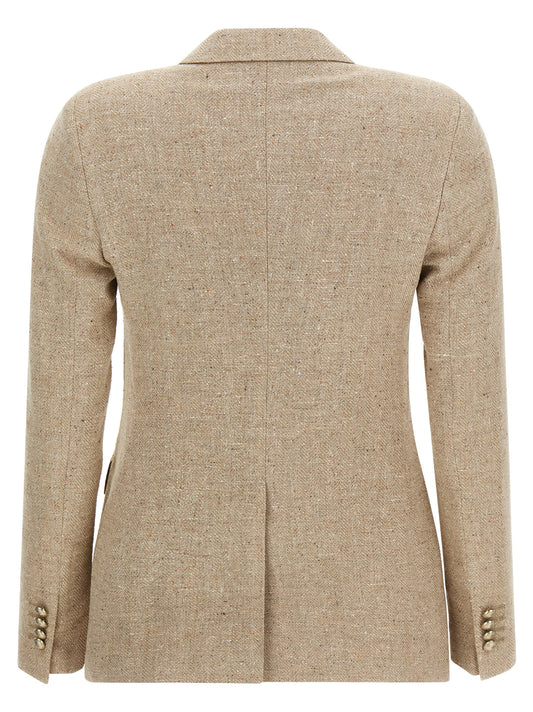 Beige Cotton Blazer
