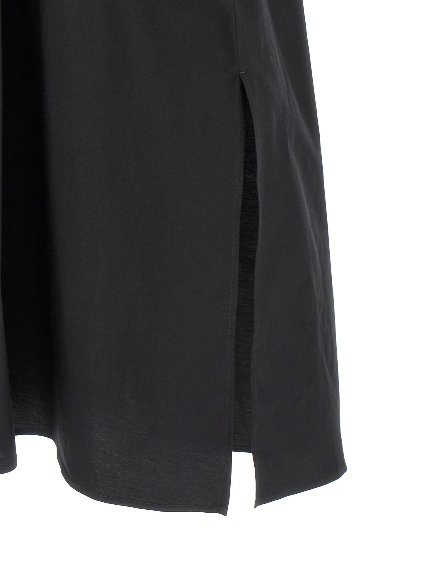 Black Cotton Midi Dress