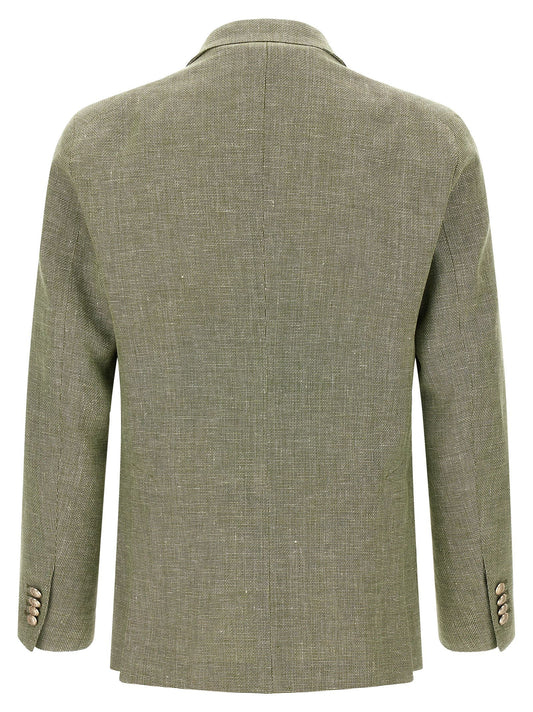 Bicolor Linen Blazer
