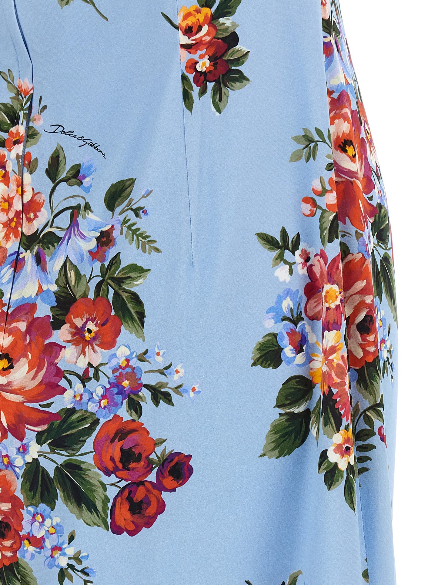 Blue Silk Midi Dress