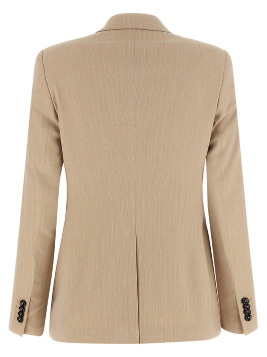 Beige Polyester Blazer