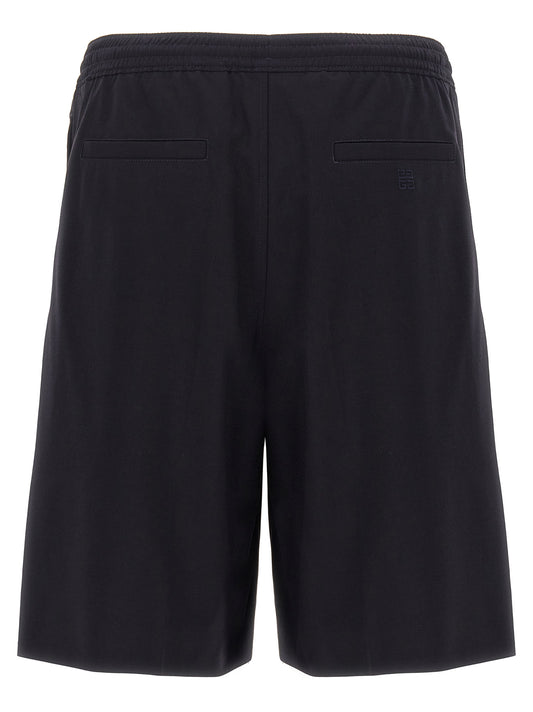 Blue Elastane Bermuda Shorts