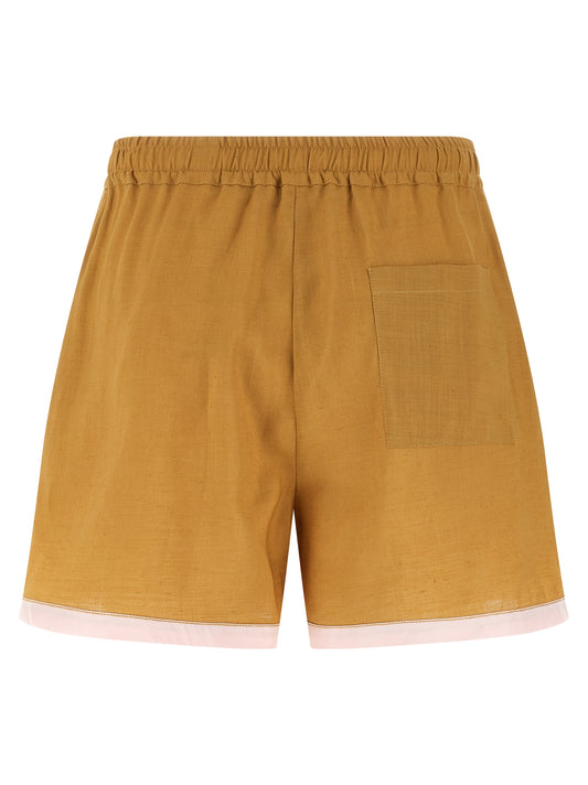 Bicolor Calfskin Bermuda Shorts