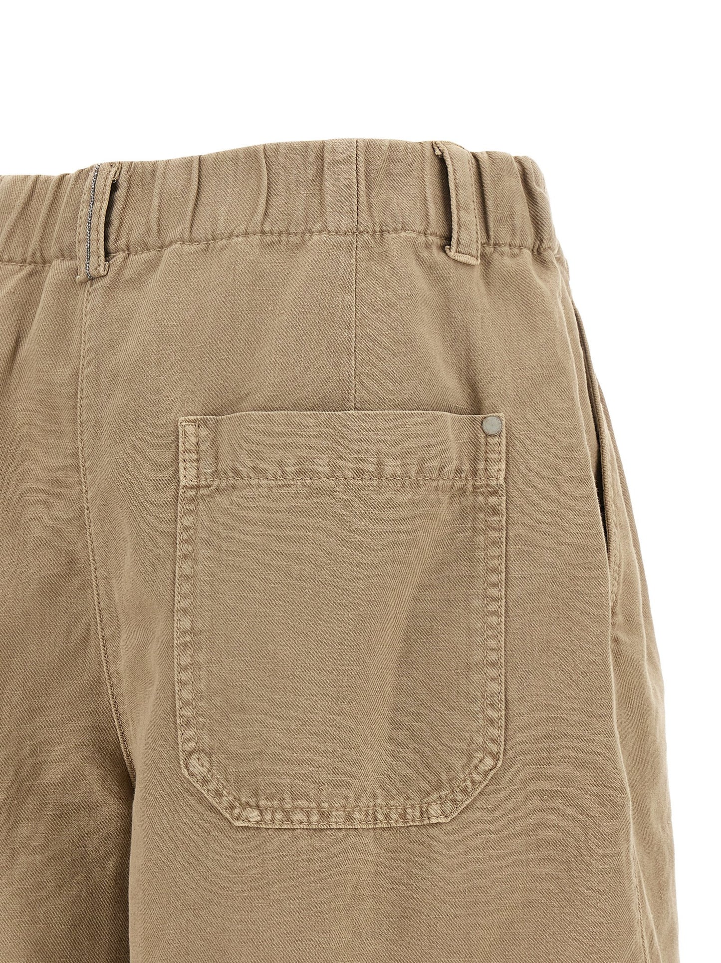 Beige Cotton Bermuda Shorts