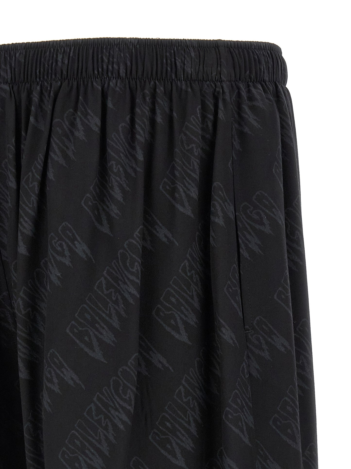 Black Viscose Bermuda Shorts