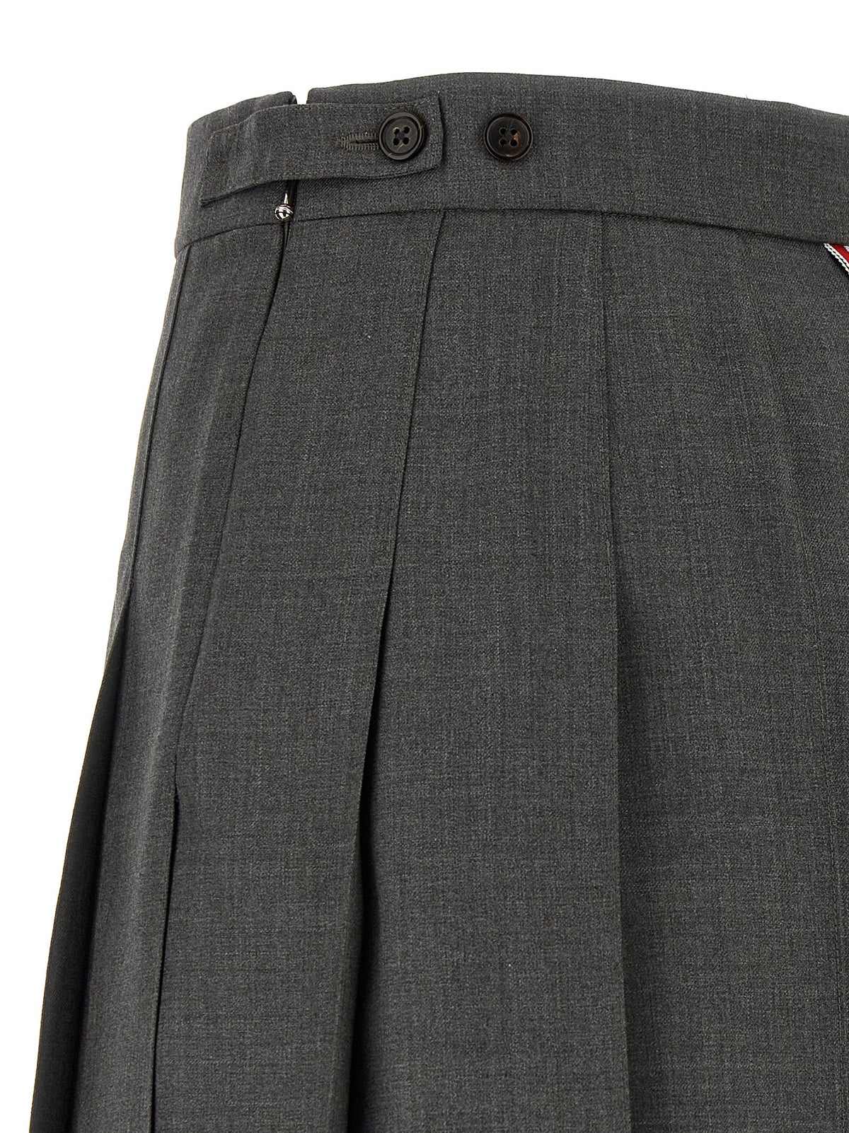 Gray Wool Long Skirt