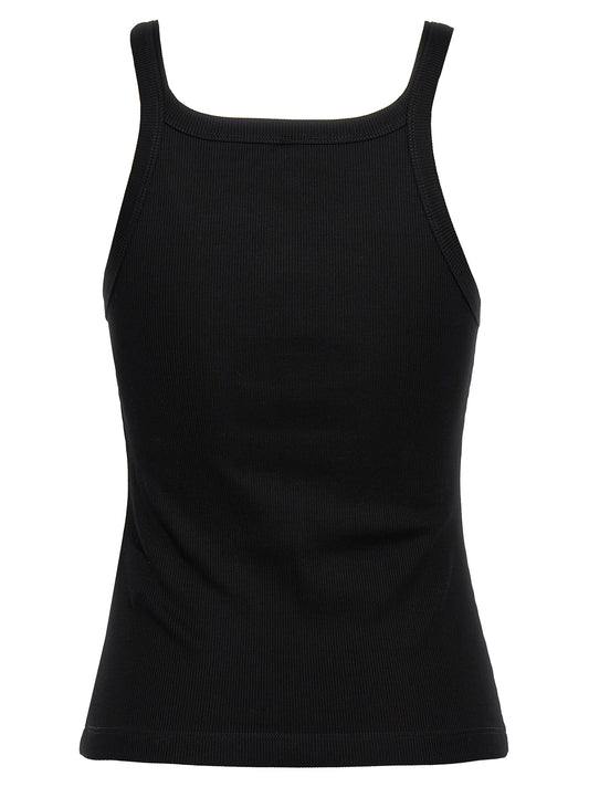 Black Cotton Sleeveles T-Shirt