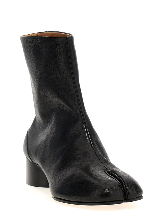 Black Lamb Leather Ankle Boots