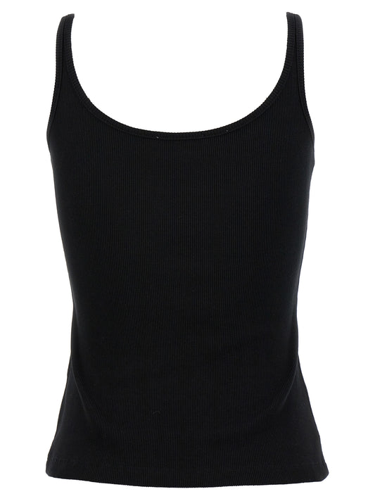Black Cotton Sleeveles T-Shirt