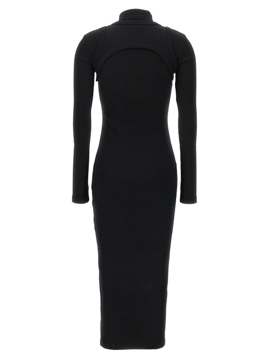 Black Cotton Midi Dress