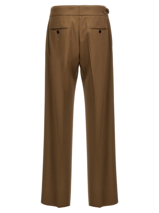 Brown Virgin Wool Dress Pants