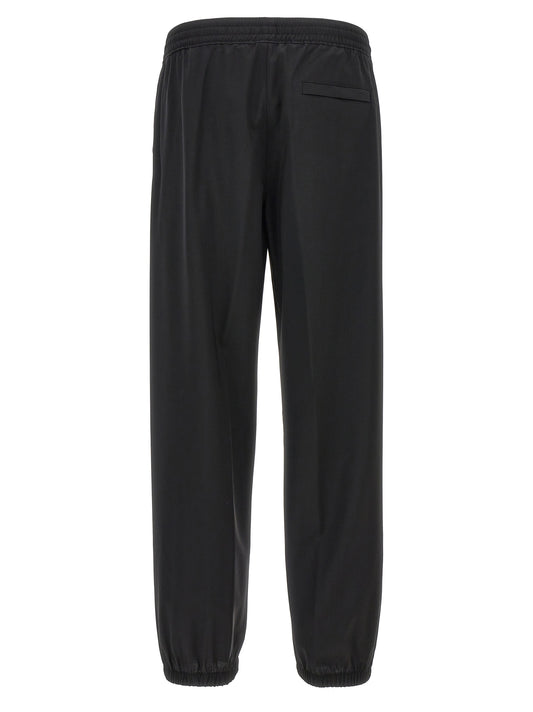 Black Virgin Wool Casual Pants
